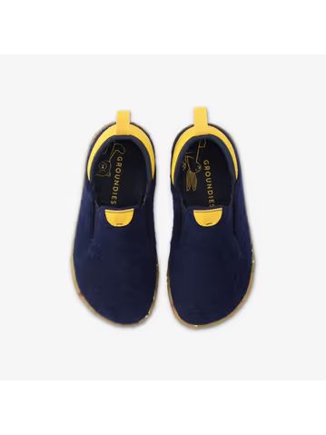 Dětské Barefoot Přezůvky GROUNDIES® Uppsala Modro Žluté