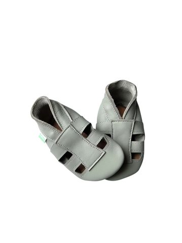 HOPI HOP BAREFOOT KOŽENÉ CAPÁČKY SANDÁLKY Světle Šedé | Dětské barefoot capáčky