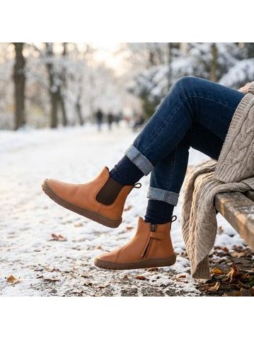 FRODDO KOTNÍKOVÉ CHELYS II Cognac | Barefoot chelsea boty