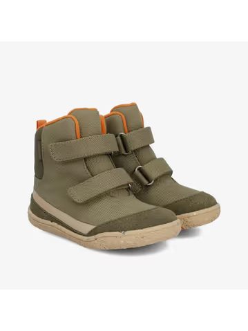Dětské Barefoot Zateplené Kotníkové Boty GROUNDIES® Ottawa Khaki Oranžové