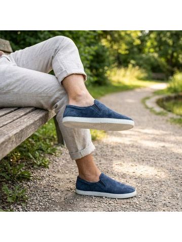 Pánské Barefoot Slip-on Tenisky GROUNDIES® Ease Modré