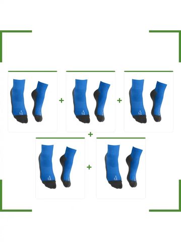 DĚTSKÉ NABOSO BAREFOOT PONOŽKY BAMBUS Modré VÝHODNÝ SET 5 KUSŮ