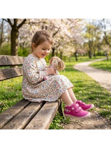 Dětské barefoot tenisky D.D.STEP S070-61646B Hot Pink růžové ptáček