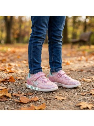 Dětské Barefoot Svítící Tenisky BEPPI SAPATO INFANTI růžové třpytivé