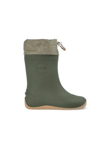RAYVE MONSOON COVER WINTER Khaki | Dětské zateplené barefoot holínky