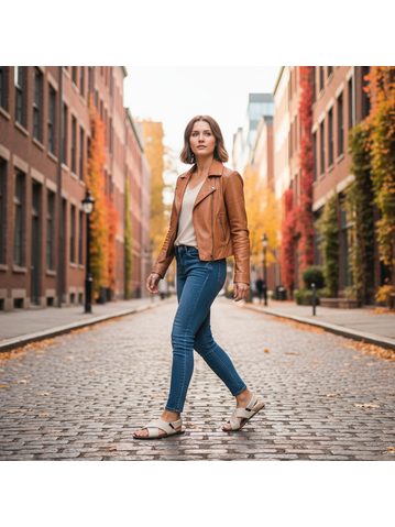 GROUNDIES® Verona Beige Ženske Veganske Barefoot Sandale