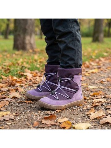 Botas de invierno barefoot para niños Bundgaard Basil rosa glitter