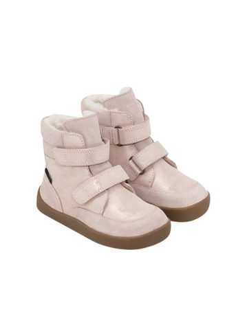 BUNDGAARD BASIL Old Rose Glitter | Dětské zimní zateplené barefoot boty