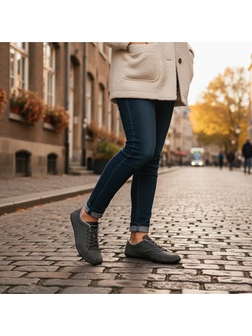 GROUNDIES® Amsterdam Dark Grey Muške barefoot tenisice