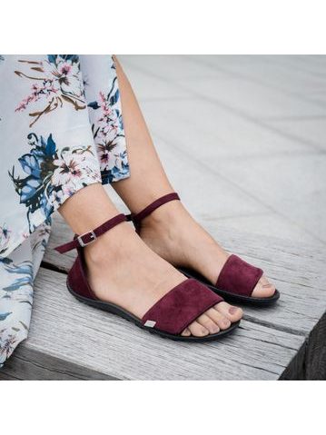 LEGUANO JARA Bordeaux | Dámské barefoot sandály