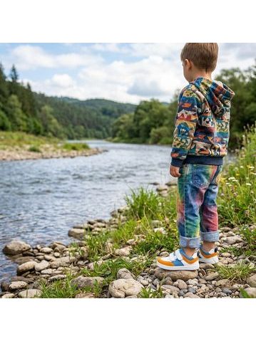 FRODDO TENISKY LOOP Blue Red | Dětské barefoot tenisky