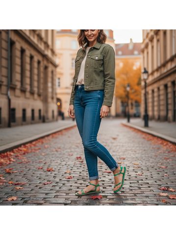 GROUNDIES® Cadiz Green Ženske Barefoot Sandale