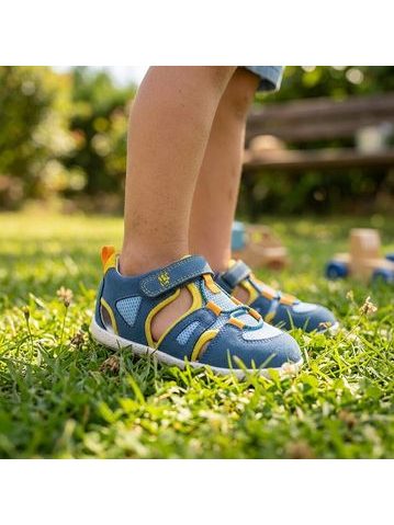 GARVALÍN SANDÁLY SPORT Blue/Yellow | Dětské barefoot sandály 1