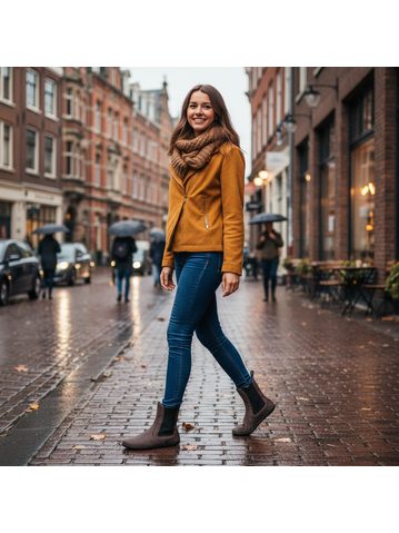 GROUNDIES® Camden Cognac Barefoot Podloženi chelsea gležnarji