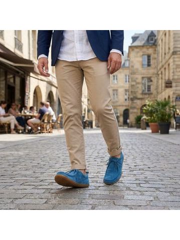 Barefoot Mokasíny GROUNDIES® Cricket Nebesky modré