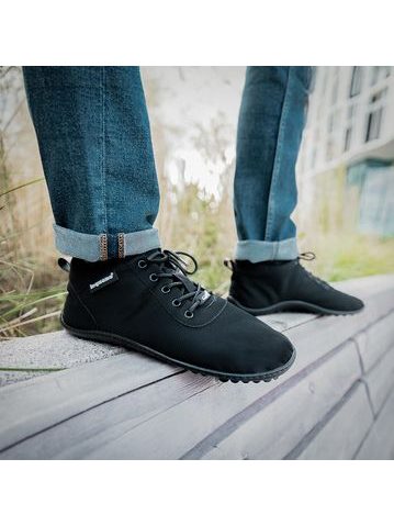 LEGUANO KOSMO Black | Kotníčkové zateplené barefoot boty