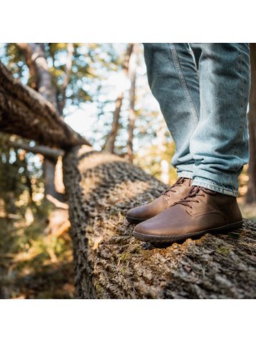 Barefoot Kotníkové Zateplené Boty GROUNDIES® Esberg Hnědé
