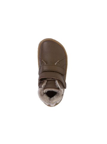 Dětské zimní zateplené barefoot boty FRODDO KOTNÍKOVÉ ZIMNÍ FURRY tmavě hnědé