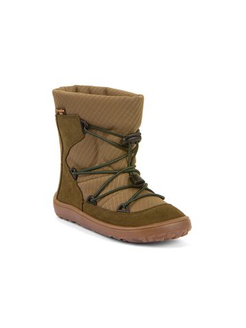 FRODDO ZIMNÍ TEX TRACK WOOL Olive | Dětské zimní zateplené barefoot boty