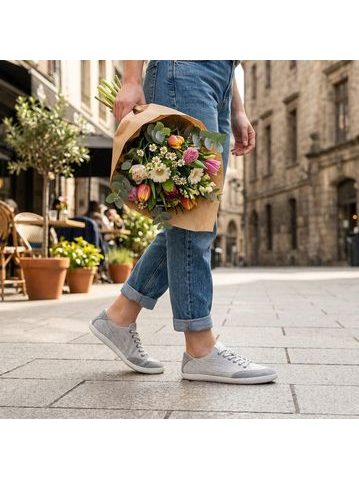 Dámské Barefoot+ Tenisky GROUNDIES® Amsterdam Světle šedé