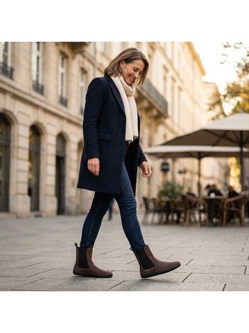 Dámské Barefoot Zateplené Chelsea GROUNDIES® CAMDEN MID Béžové