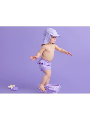 KLOBOUČEK S OCHRANOU KRKU UPF 50 + Leopard lila