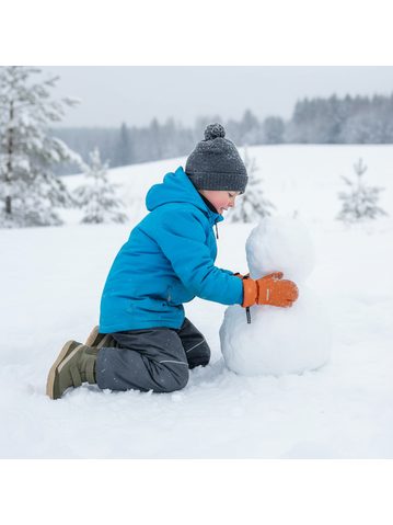 GROUNDIES® Ottawa Khaki/Orange Детски Barefoot Топли Глезенни Обувки