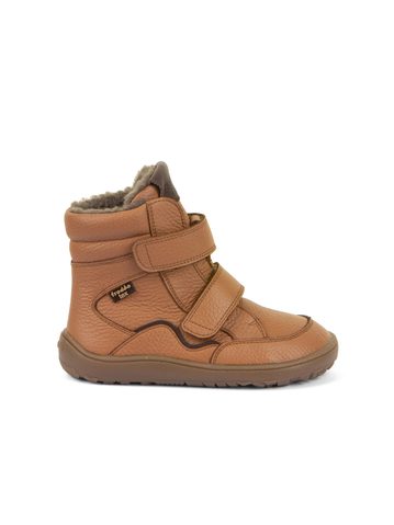 Dětské barefoot zimní boty FRODDO WINTER TEX hnědé koňakové