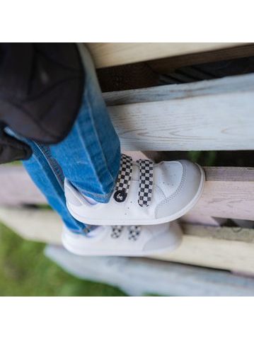 Ténis barefoot de criança Be Lenka Energise Kids branco e xadrez