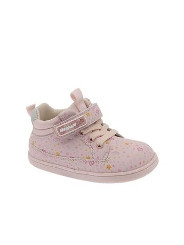 Ghete barefoot pentru copii BEPPI CASUAL BOOT BABY roz cu stele