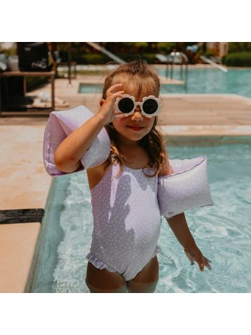 PLAVKY S UPF 50+ Lila Leopard