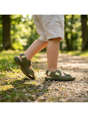 Dětské Barefoot Sandály GROUNDIES® Twig Khaki Žluté