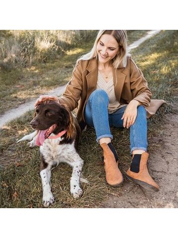 GROUNDIES CAMDEN Cognac | Chelsea zateplené barefoot boty