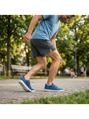 Barefoot Tenisky GROUNDIES® Active Knit Modro Bílé