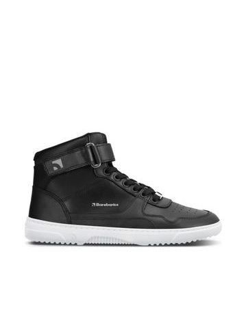 Боси маратонки Barebarics Zing - High Top, черно-бели, кожени