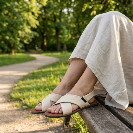 GROUNDIES® Verona Veganské Dámské Béžové | Dámské barefoot sandály