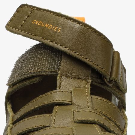 Dětské Barefoot Sandály GROUNDIES® Noto 2.0 Khaki Oranžové