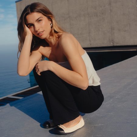 Dámské Barefoot Baleríny GROUNDIES® Ruby Béžovo Černé