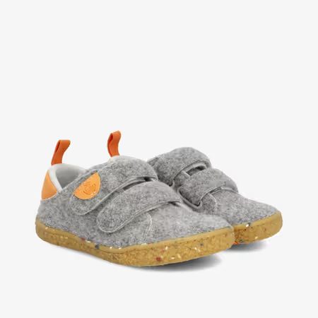 Dětské Barefoot Přezůvky GROUNDIES® Malmö Home Šedo Oranžové