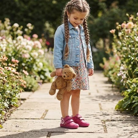 Dětské barefoot tenisky D.D.STEP S070-52838A Dark Pink motýlci růžové