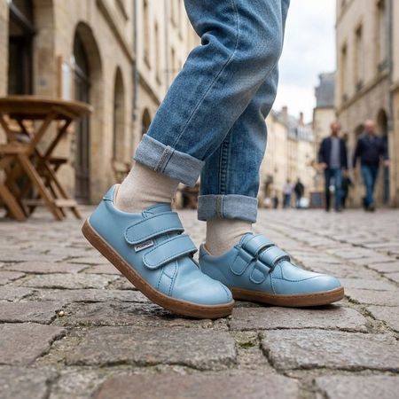 PEGRES CELOROČNÍ TENISKY BF54 0.1 Blue | Dětské barefoot tenisky