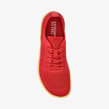 Dámské Barefoot Tenisky GROUNDIES® Active Knit Třešňově Červené