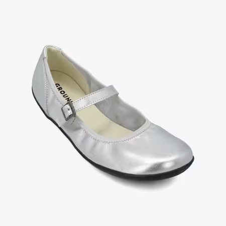 Dámské Barefoot Baleríny GROUNDIES® Amber Stříbrné