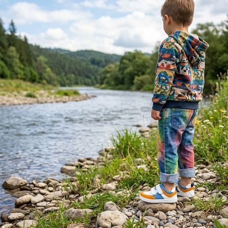 FRODDO TENISKY LOOP White Denim | Otroške barefoot superge