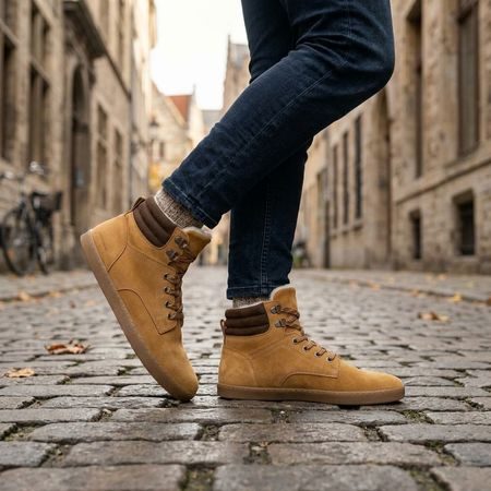 GROUNDIES® Vancouver 2.0 Cognac Ghete Barefoot Călduroase pentru Bărbați