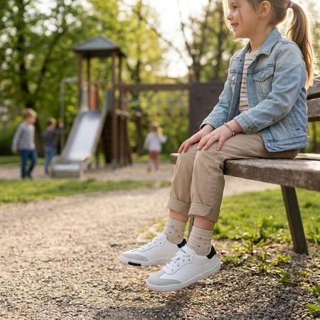 GROUNDIES® Panama Kids Fehér Fekete Gyerek Barefoot Tornacipő