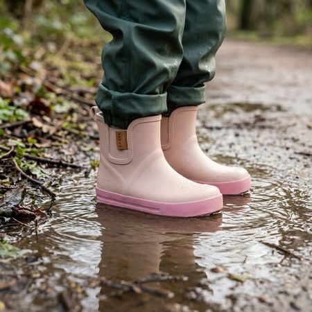 Dječje Barefoot Čizme za Kišu RAYVE MUDDY SHORT prašnjasto ružičaste