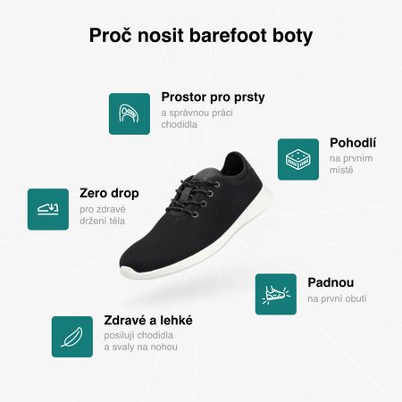 GROUNDIES® Balance 2.0 Black Barefoot sportcipő