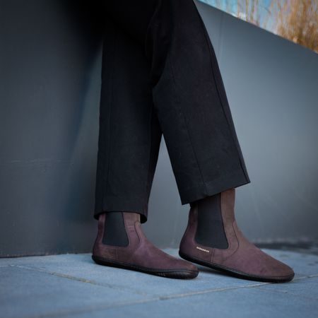 GROUNDIES CAMDEN Dark Brown Barefoot+| Chelsea zateplené barefoot boty