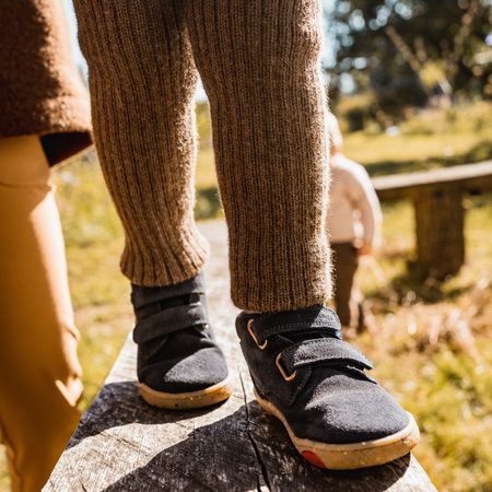 Dětské Barefoot Kotníkové boty GROUNDIES Nanouk Kids Tmavě Modré